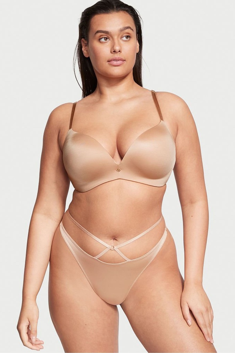 Victoria\'s Secret Very Sexy Remienkové Tanga Knickers Sweet Praline Nude | KICNT-5063