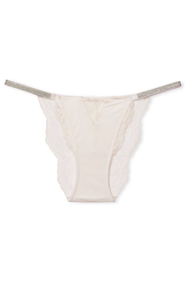 Victoria's Secret Very Sexy Shine Remienkove Brazilian Knickers Biele | EPLBM-9302