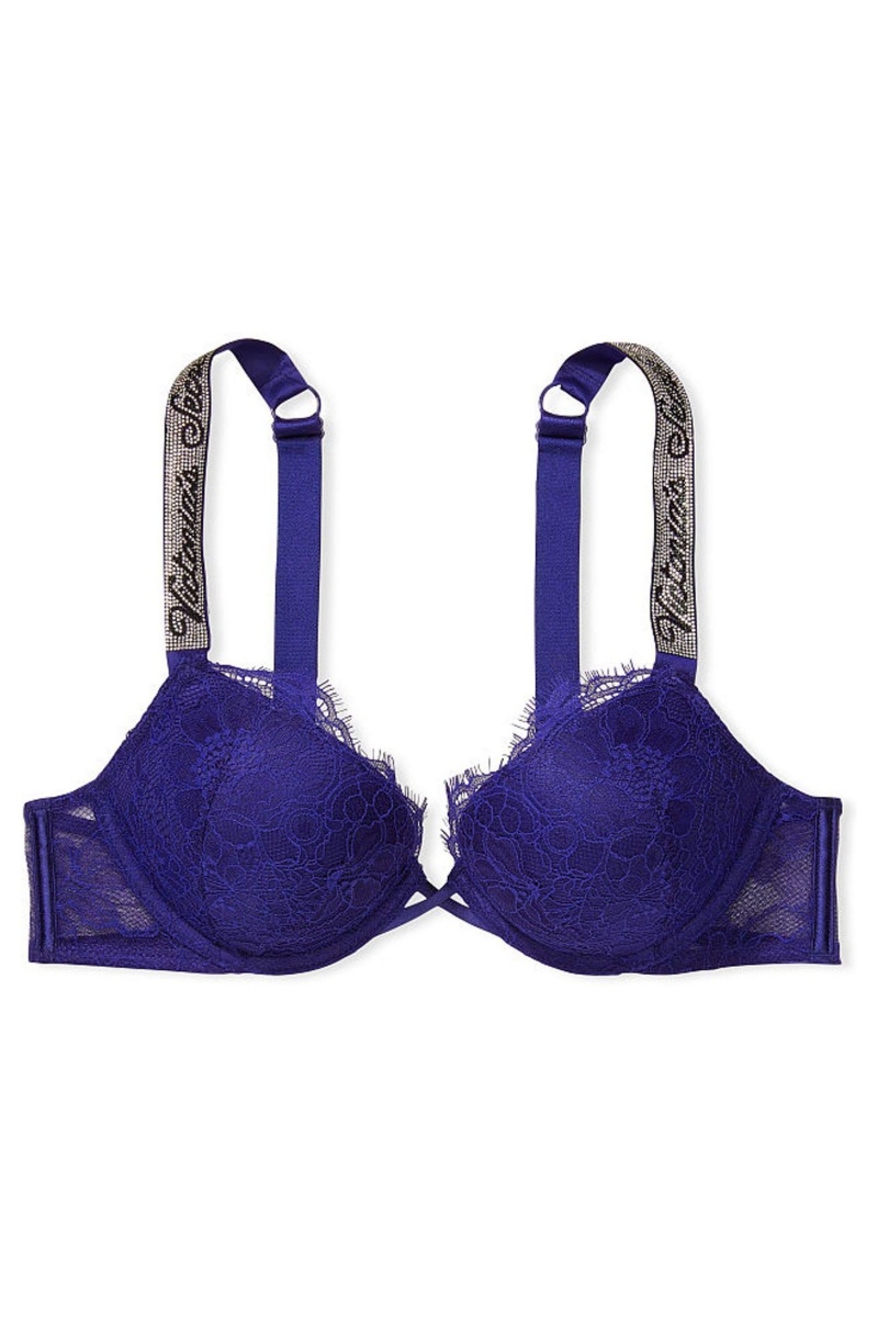 Victoria's Secret Very Sexy Shine Remienkove Add 2 Cups Bombshell Bra Modre | REGSZ-1305