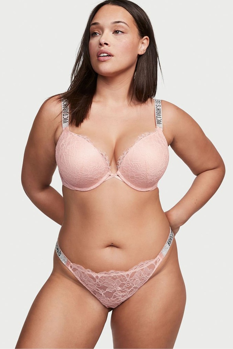 Victoria's Secret Very Sexy Shine Remienkove Add 2 Cups Bombshell Bra Ruzove | YTCBF-5048