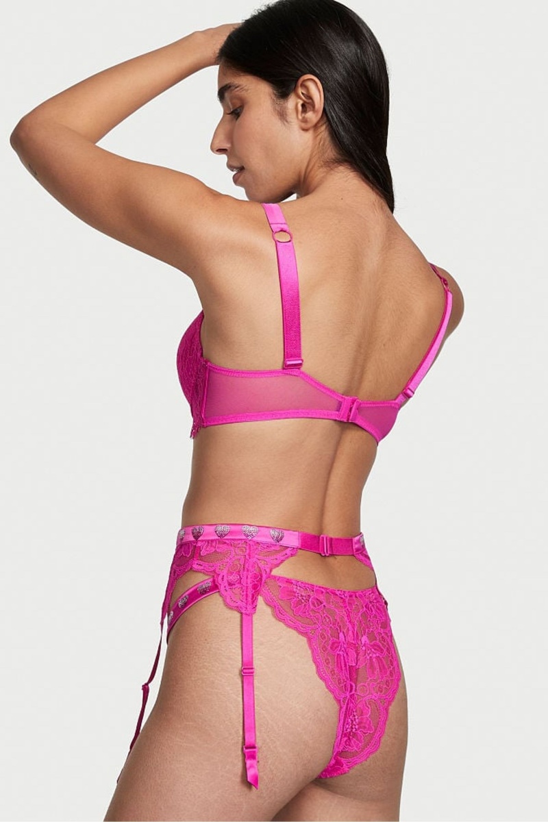 Victoria's Secret Very Sexy Shine Remienkove Suspenders Ruzove | YEWLX-0135