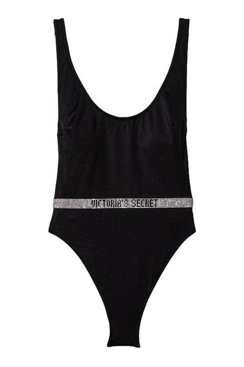 Victoria's Secret Very Sexy Shine Remienkove Belted Open Back Swimsuit Čierne | HQVEM-2586