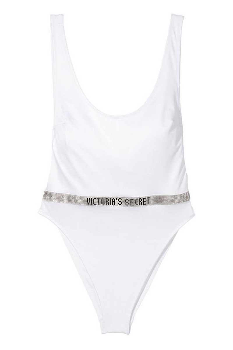 Victoria's Secret Very Sexy Shine Remienkove Belted Open Back Swimsuit Biele | NFBPX-5397