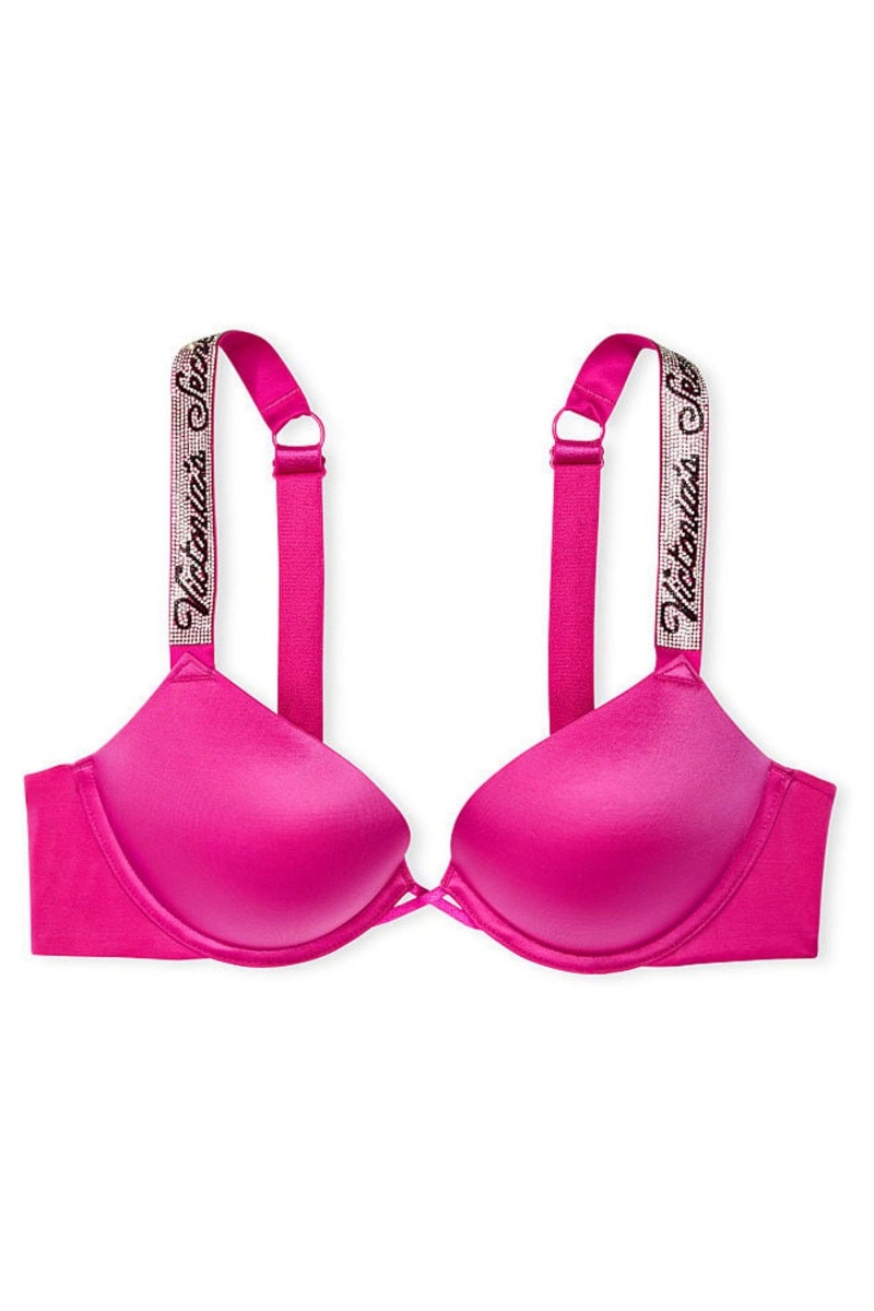 Victoria's Secret Very Sexy Shine Remienkove Add 2 Cups Bombshell Bra Čierne | NISCB-8124