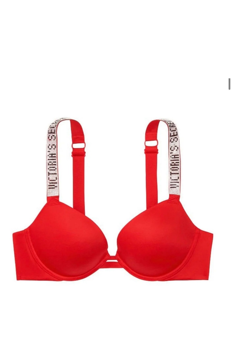 Victoria's Secret Very Sexy Shine Remienkove Push Up Bra Čierne | XAFYG-6149