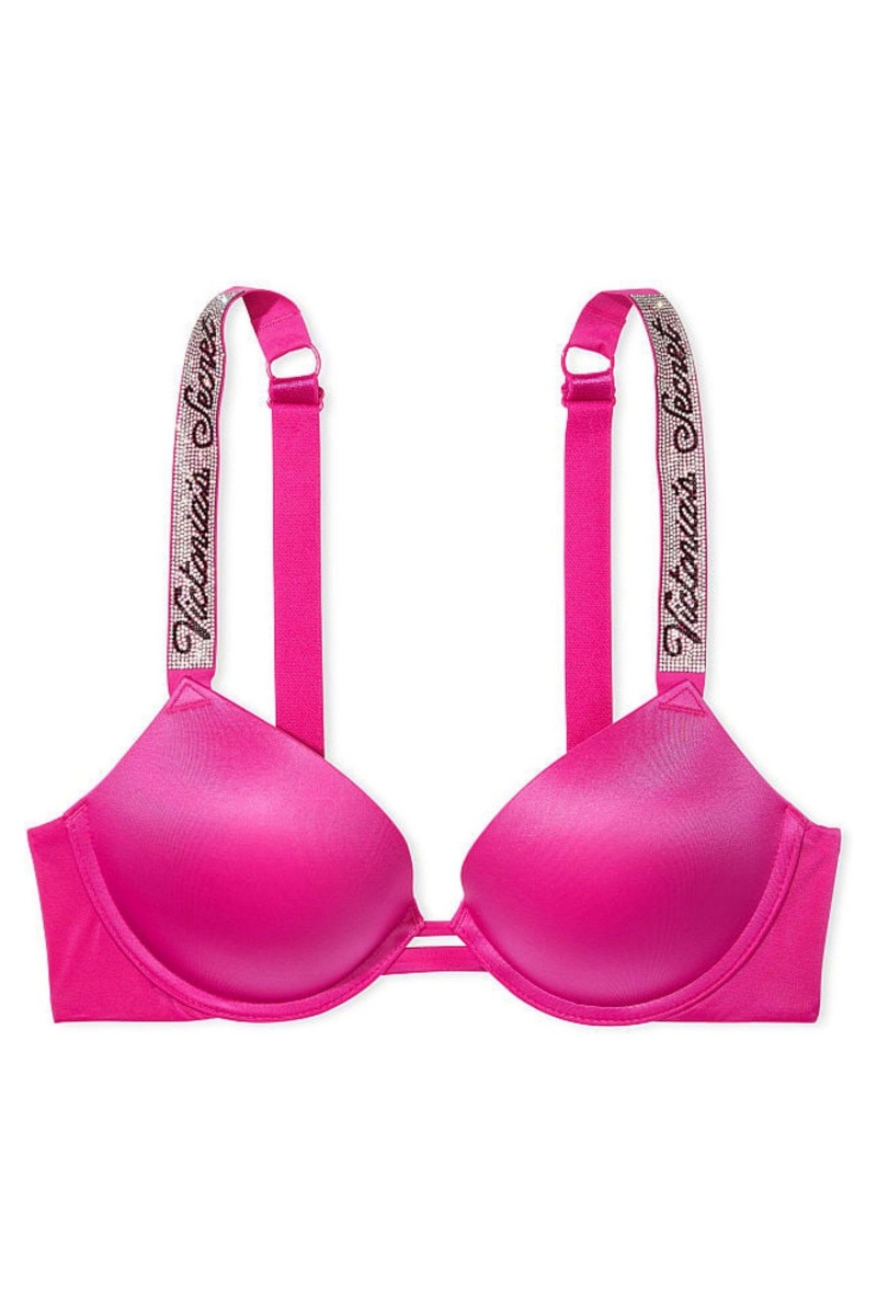 Victoria's Secret Very Sexy Shine Remienkove Push Up Bra Čierne | KOUMF-5304