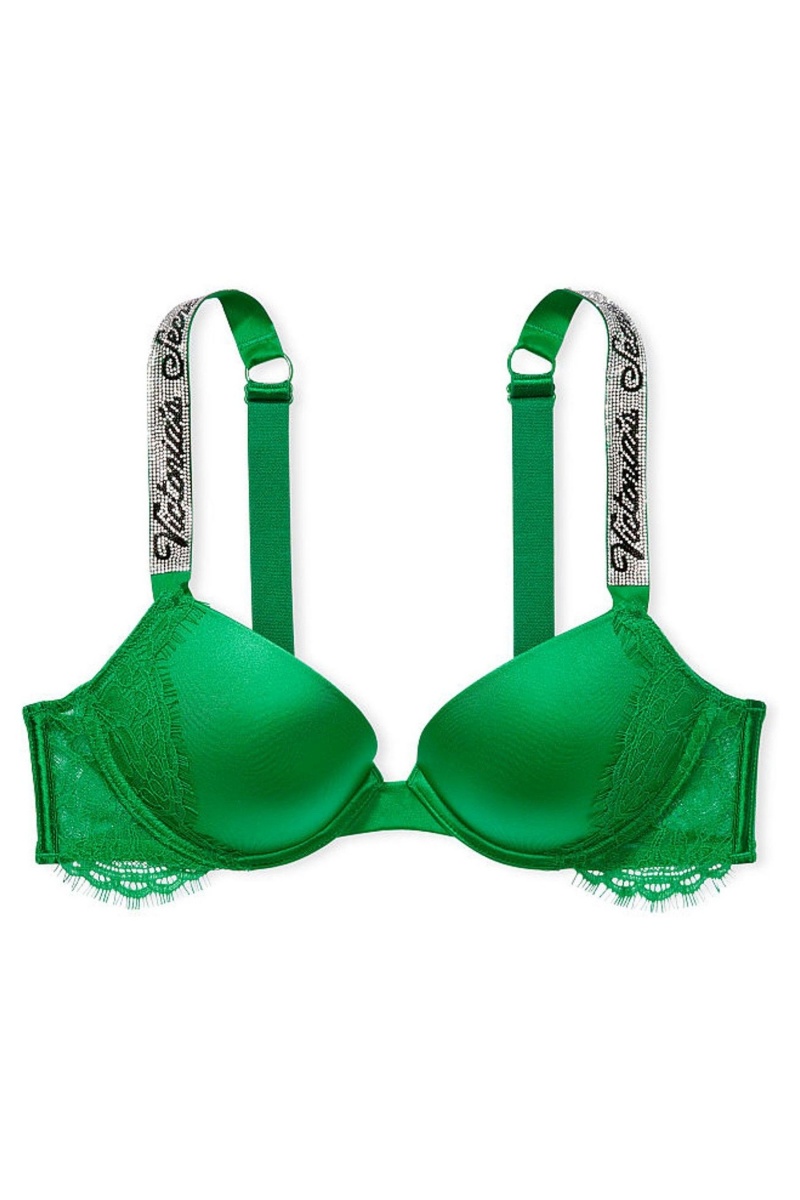 Victoria's Secret Very Sexy Shine Remienkove Push Up Bra Zelene | AYDJW-5396