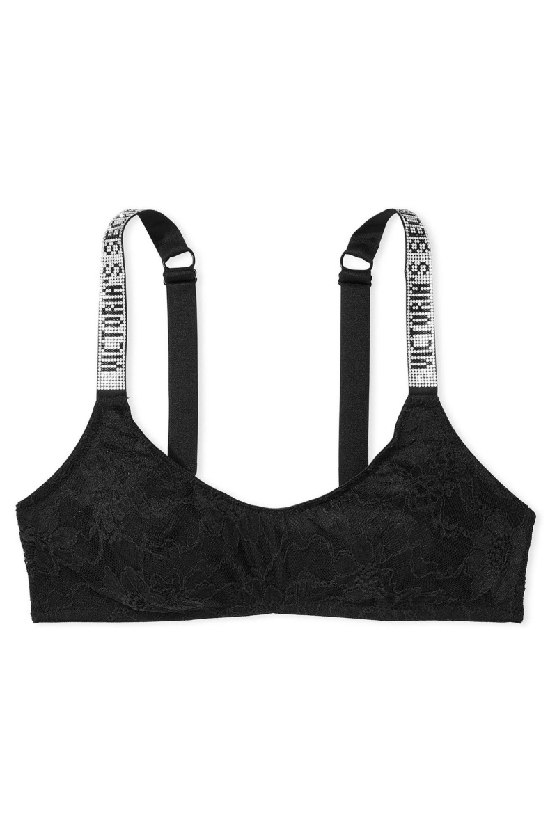 Victoria's Secret Very Sexy Shine Remienkove Cipkovane Bralette Čierne | ZFYHO-3427