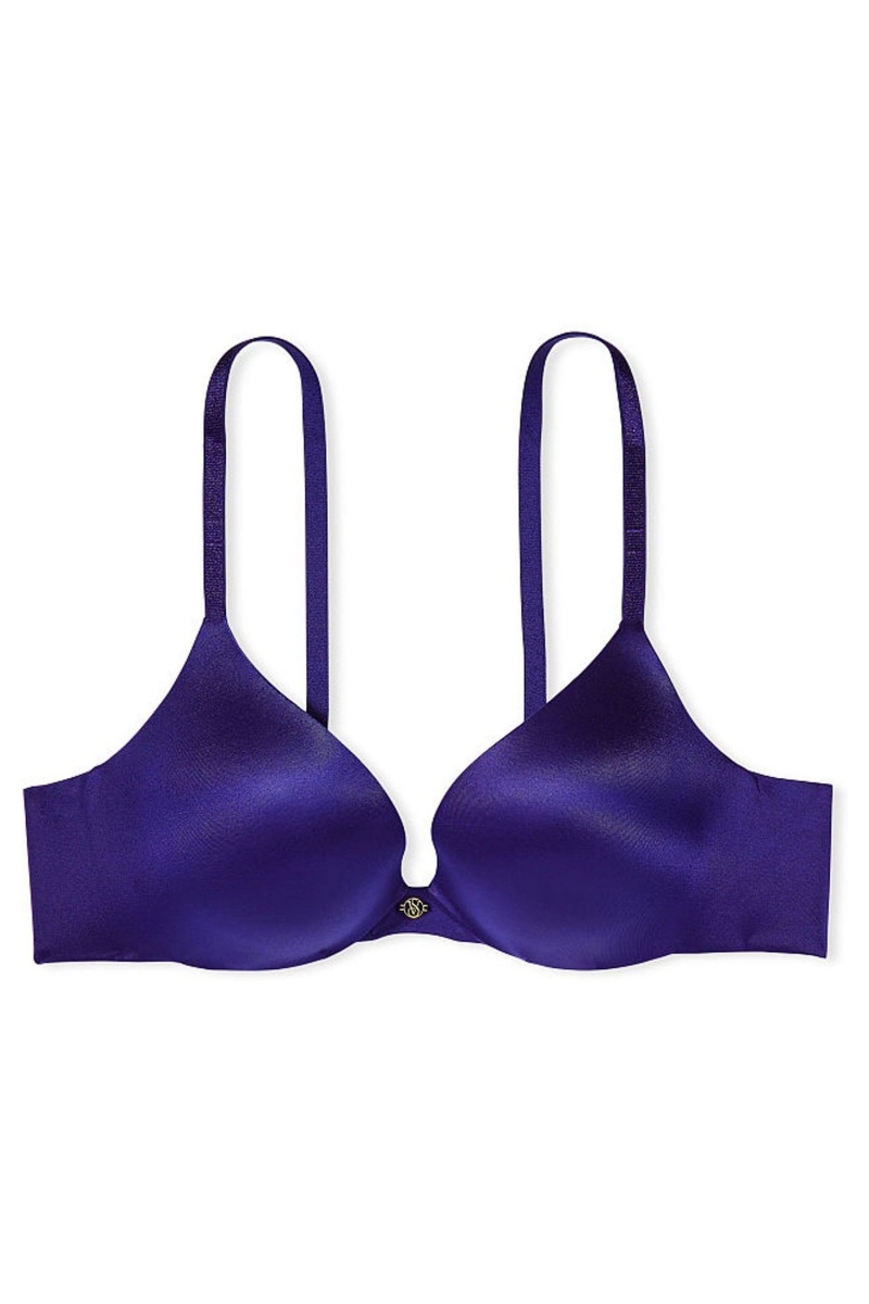 Victoria's Secret Very Sexy Smooth Non Wired Plunge Push Up Bra Modre | QBWHC-3047