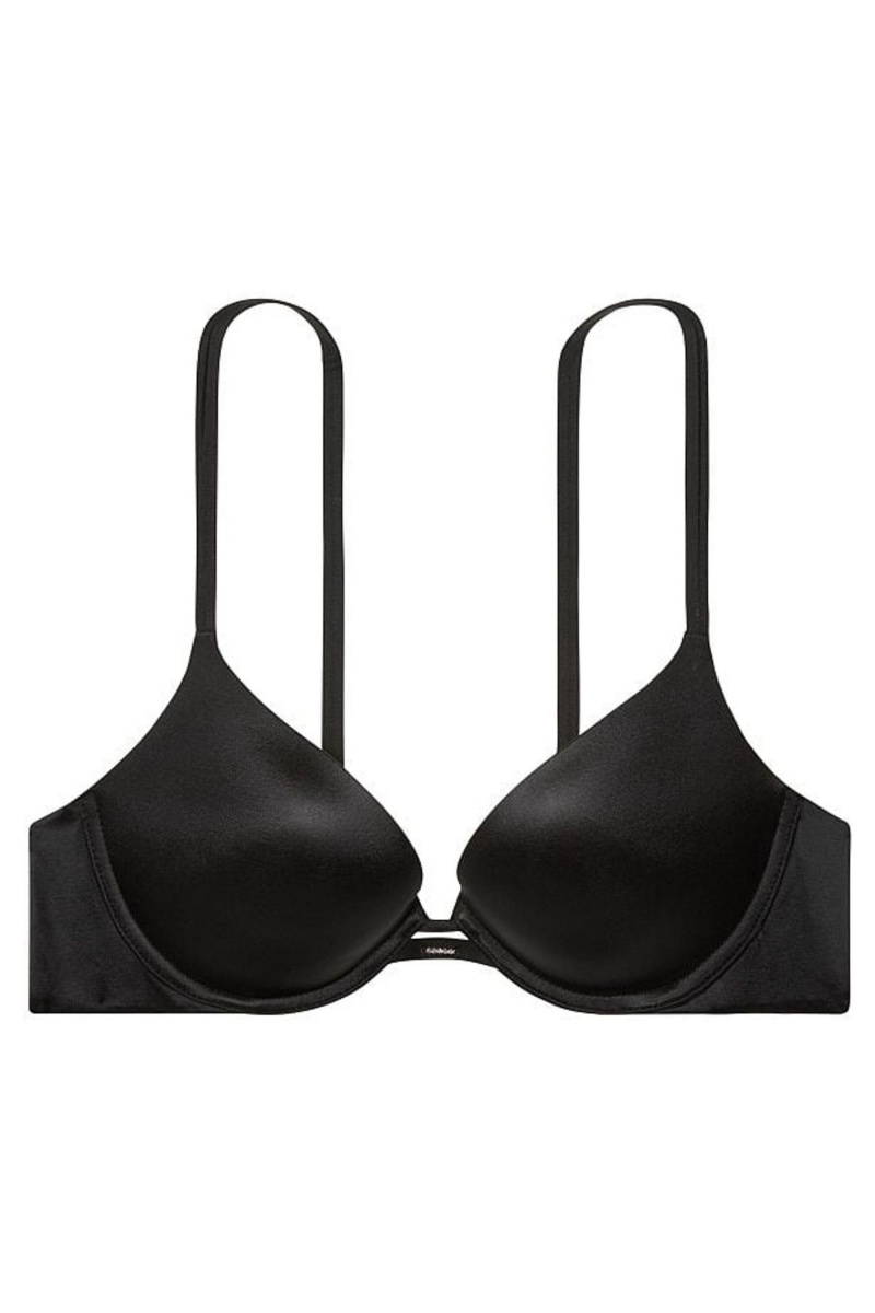 Victoria's Secret Very Sexy Smooth Plunge Push Up Bra Čierne | XFUST-9375