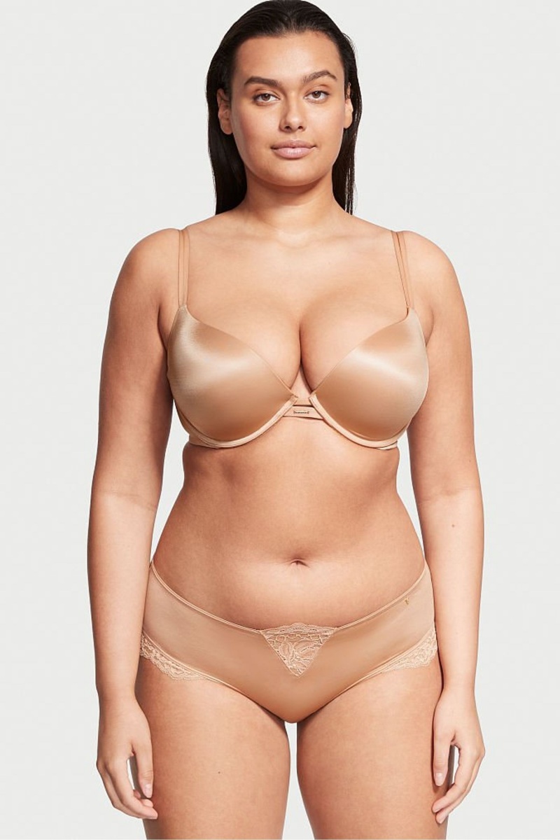 Victoria\'s Secret Very Sexy Smooth Plunge Push Up Bra Sweet Praline Nude | ZFNHM-0921