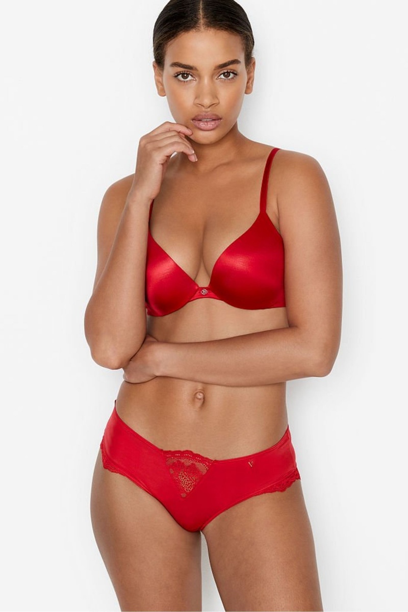 Victoria's Secret Very Sexy Smooth Plunge Push Up Bra Červené | HZDMB-2369