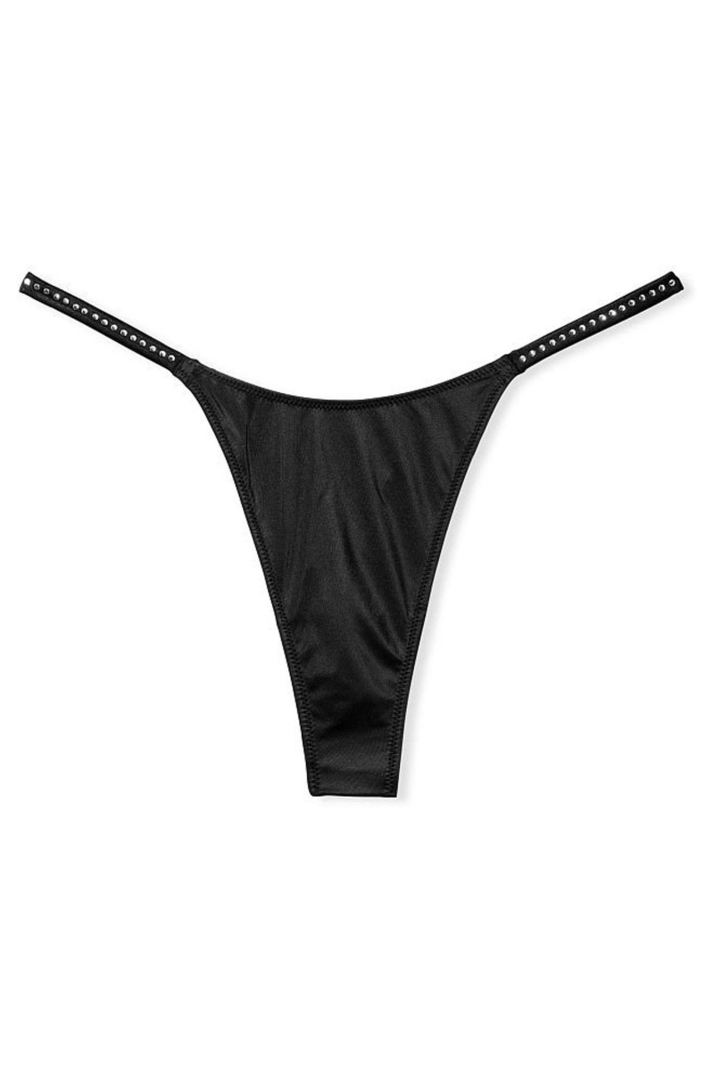 Victoria's Secret Very Sexy Subtle Shine Tanga Panty Čierne | GVPQW-4180