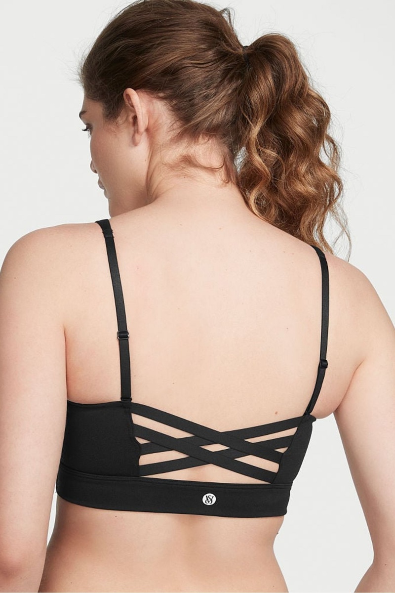 Victoria's Secret Victorias Secret Medium Impact Remienkové Back Sports Bra Čierne | HGFOX-0371