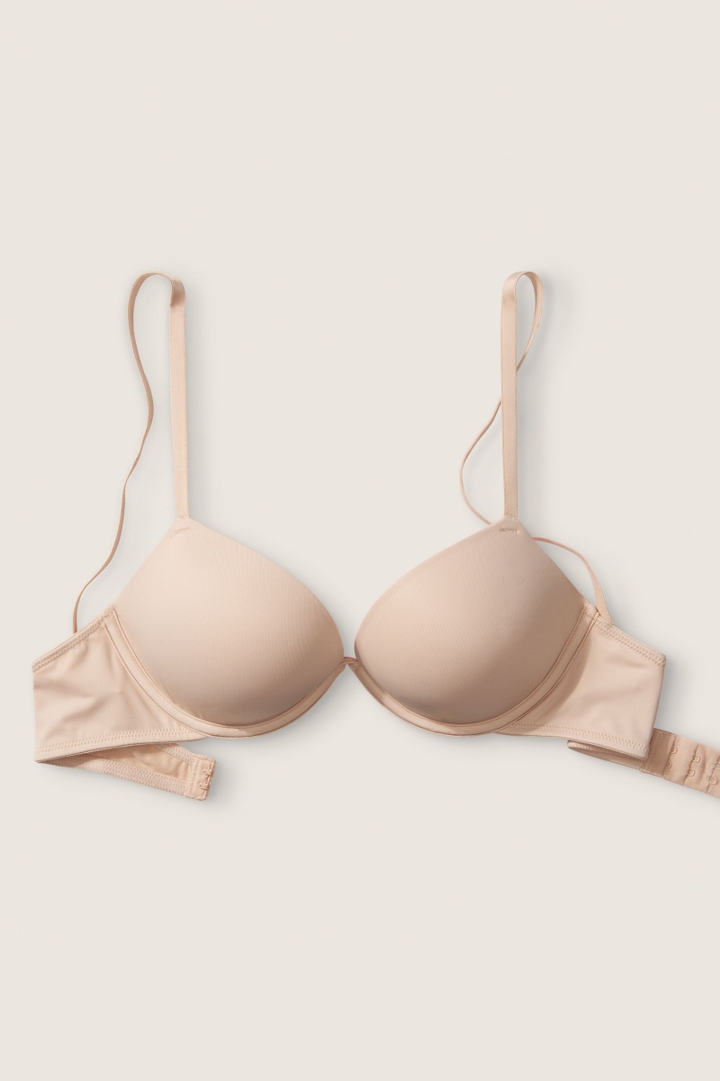 Victoria's Secret Wear Everywhere Add 2 Cups Smooth Push Up T-Shirt Bra Béžové | ERXQS-2054