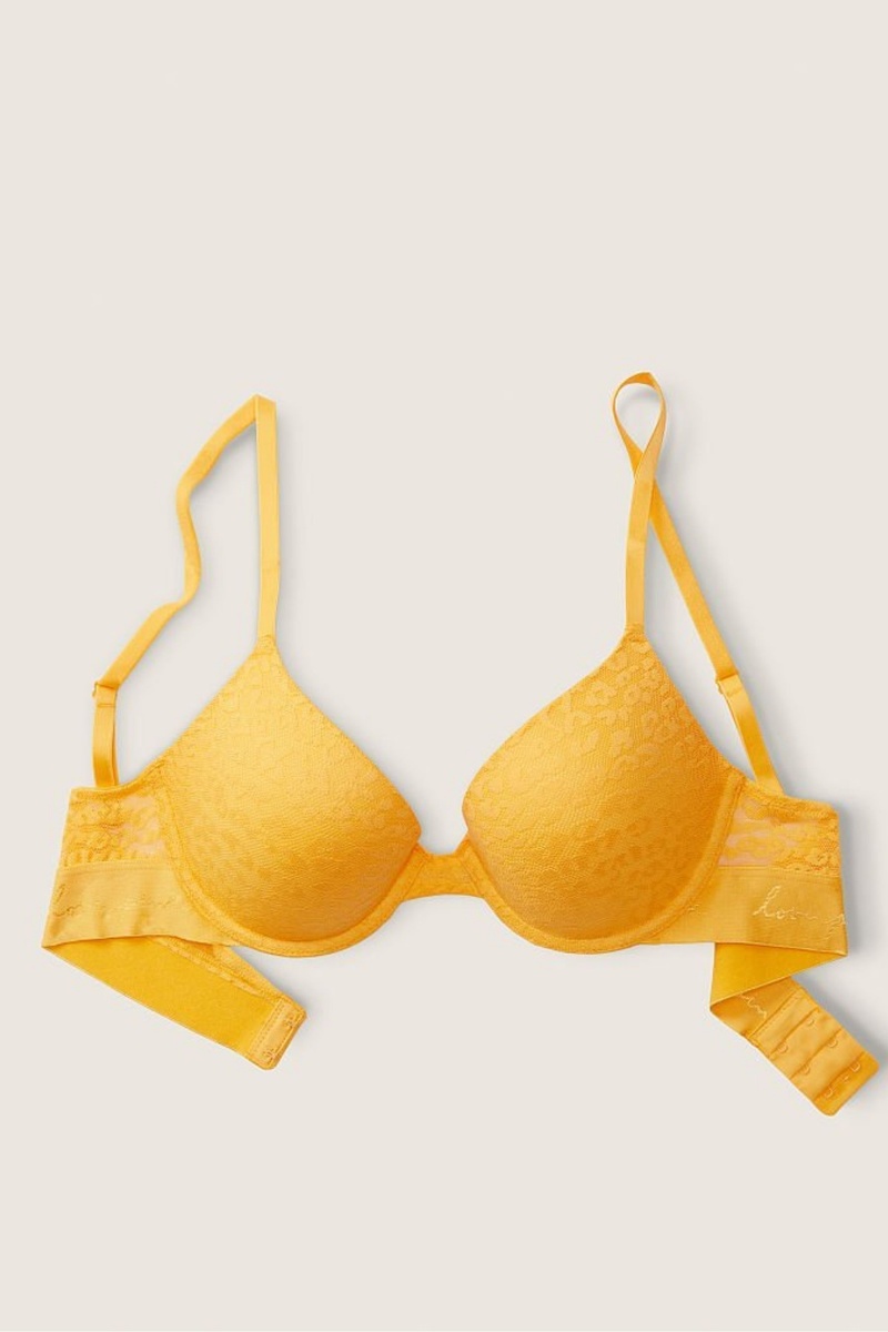 Victoria's Secret Wear Everywhere Cipkovane Push Up T-Shirt Bra Žlté | POJLZ-4795