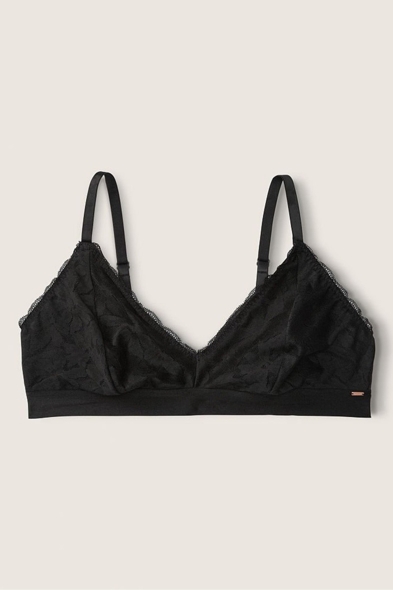 Victoria's Secret Wear Everywhere Cipkovane Unlined Triangle Bralette Čierne | RQMEJ-1053