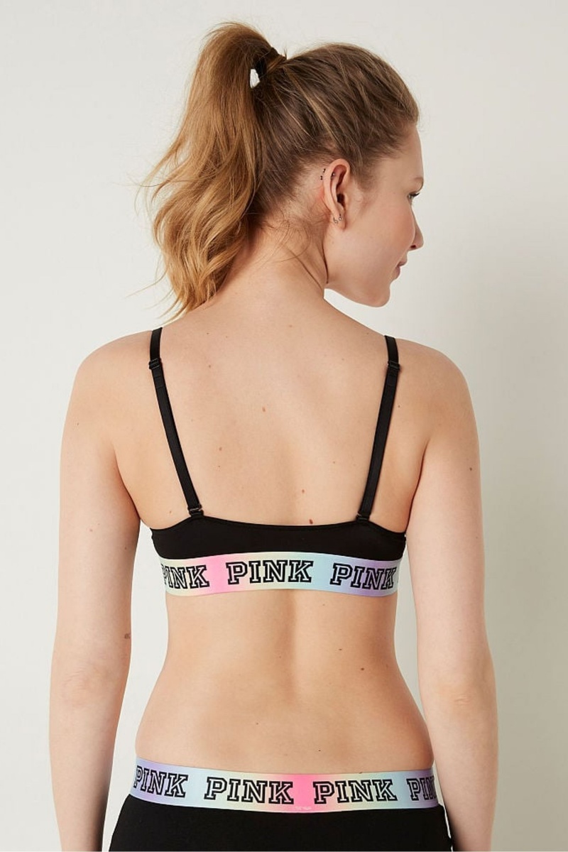 Victoria's Secret Wear Everywhere Front Close Push Up Bra Čierne | JRNED-8234