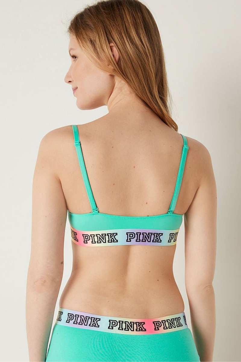 Victoria's Secret Wear Everywhere Front Close T-Shirt Lightly Podsite Demi Bra Teal Ice W/ Rainbow Bb | ZKEVD-4385