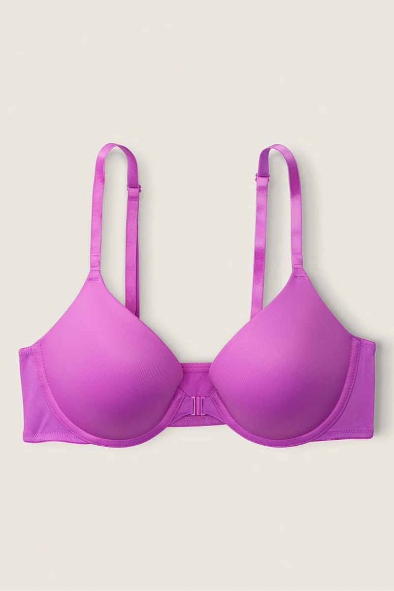 Victoria's Secret Wear Everywhere Front Zapinanie Push Up T-Shirt Bra Nachový | RHMDQ-7384