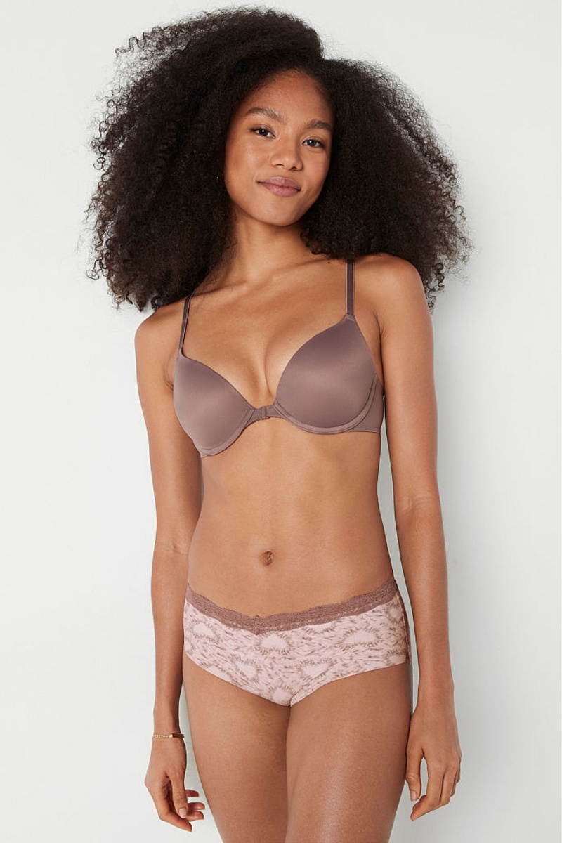 Victoria\'s Secret Wear Everywhere Front Zapinanie Push Up T-Shirt Bra Káva Hnede | BINKQ-7613