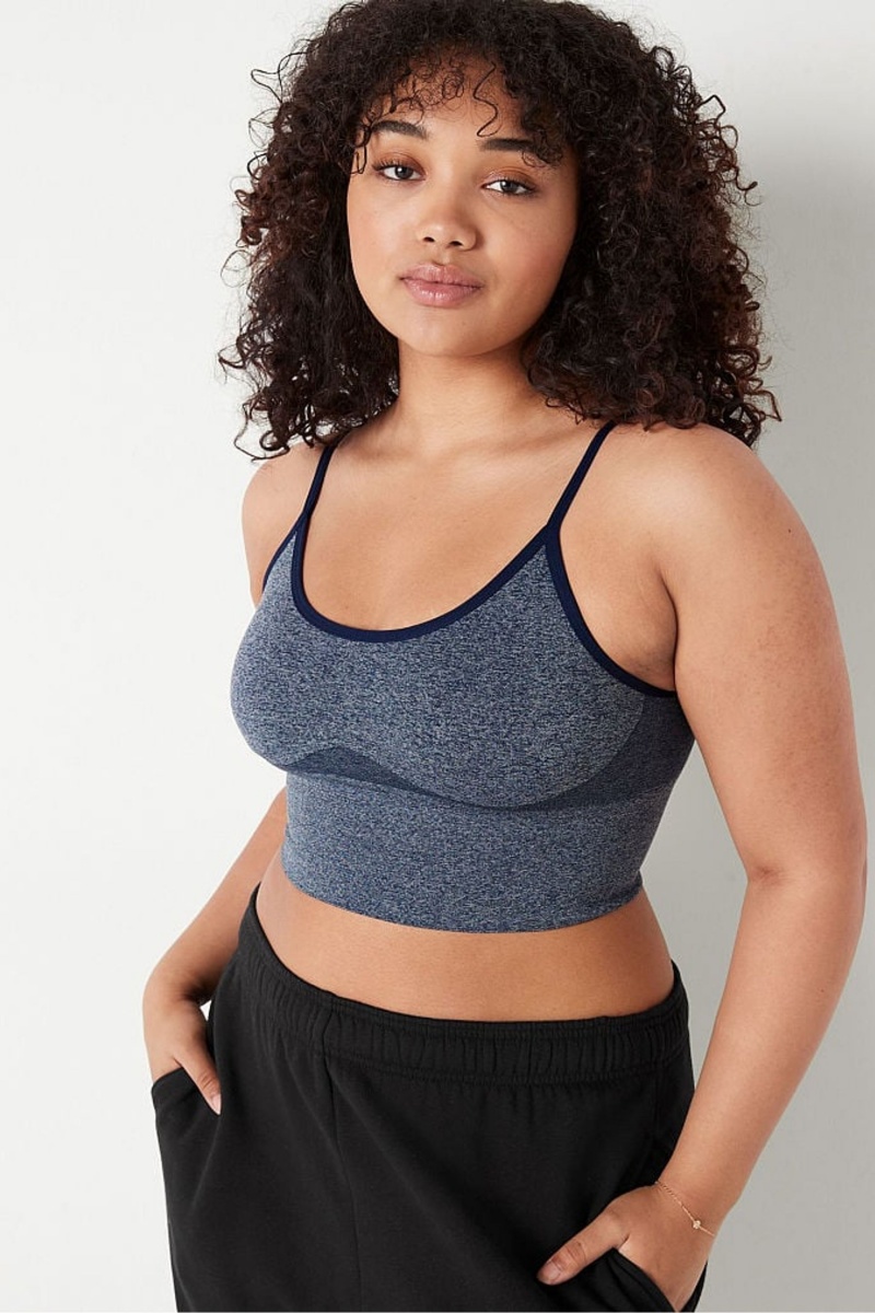 Victoria\'s Secret Wear Everywhere Seamless Unlined Sports Bra Modre | OPDSJ-6901