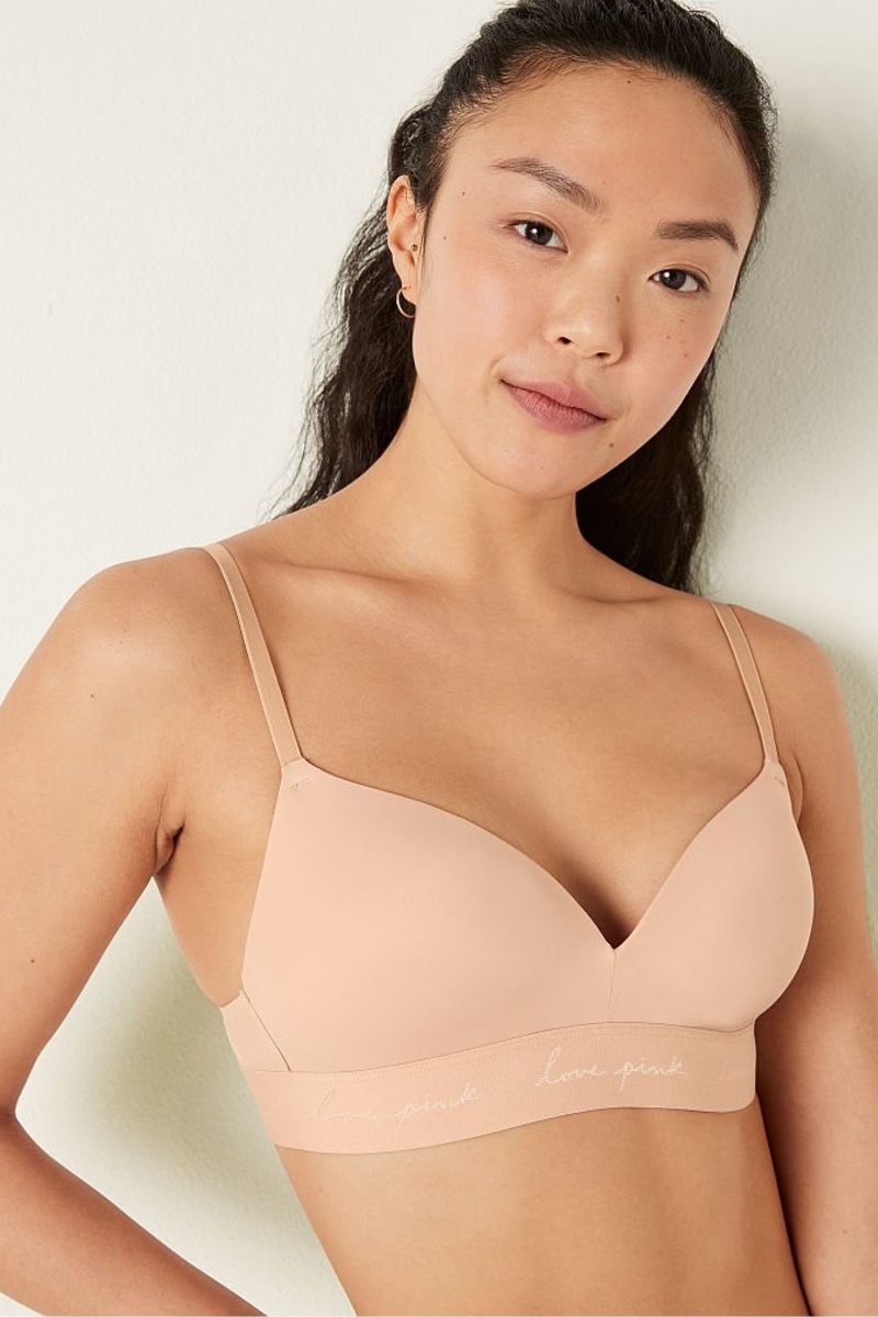 Victoria's Secret Wear Everywhere Smooth Non Wired Push Up T-Shirt Bra Champagne Nude | DSVUO-8250