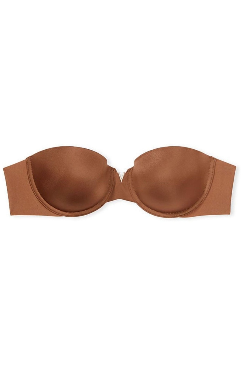 Victoria's Secret Wear Everywhere Smooth Multiway Strapless Push Up Bra Hnede | FSOMN-9735