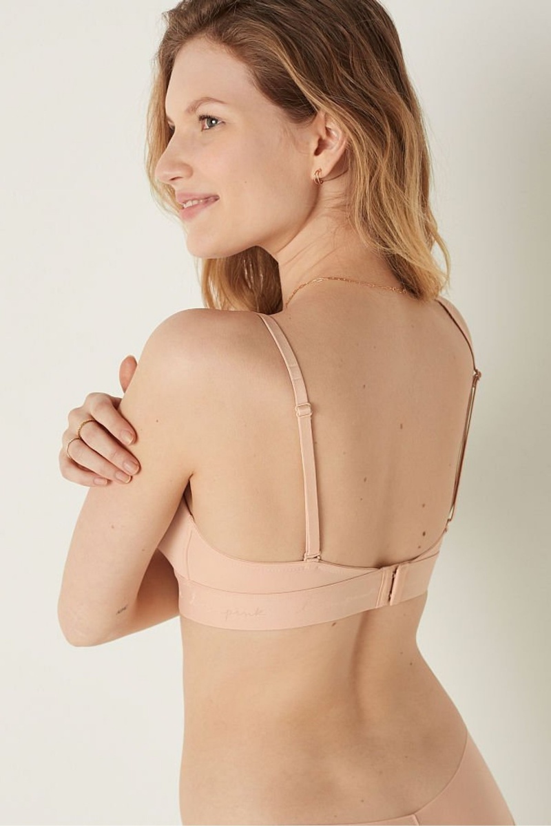 Victoria's Secret Wear Everywhere Smooth Lightly Podsite Non Wired T-Shirt Bra Champagne Nude | OHIPF-9154