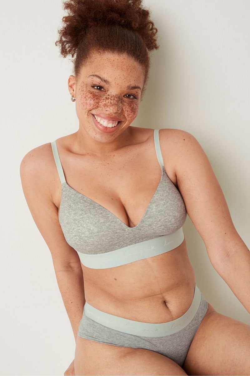 Victoria's Secret Wear Everywhere Smooth Lightly Podsite Non Wired T-Shirt Bra Siva | THUWP-2813