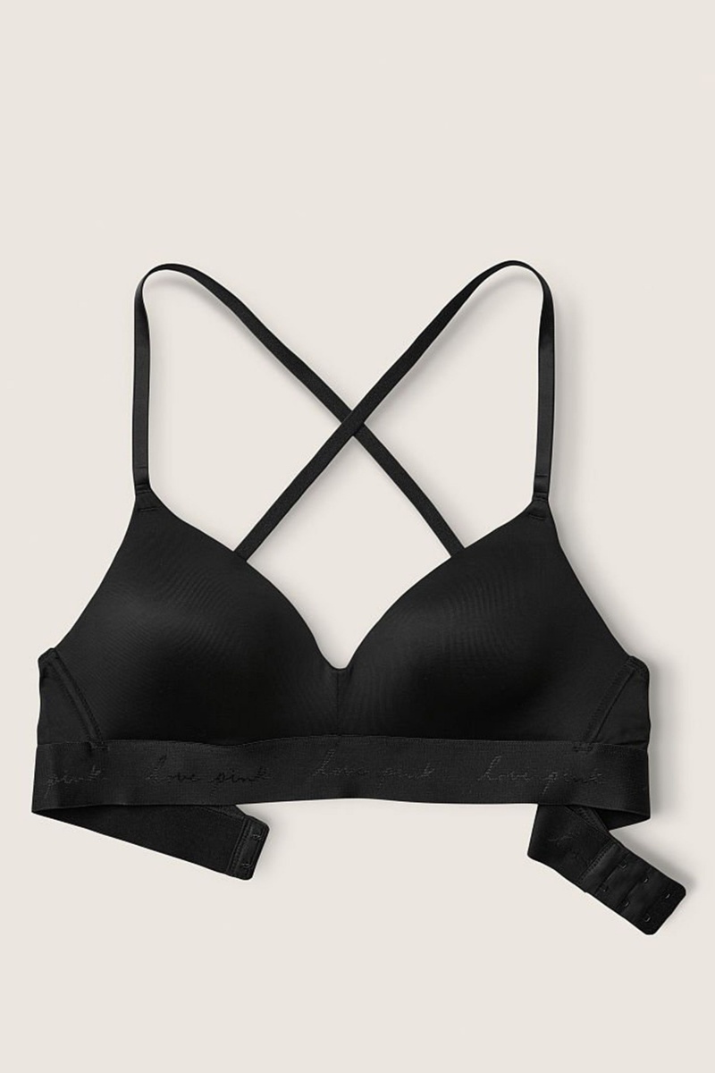 Victoria's Secret Wear Everywhere Smooth Lightly Podsite Non Wired T-Shirt Bra Čierne | JDAOF-5674