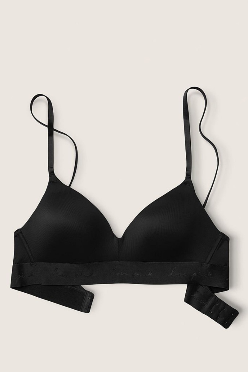 Victoria\'s Secret Wear Everywhere Smooth Lightly Podsite Non Wired T-Shirt Bra Čierne | JDAOF-5674