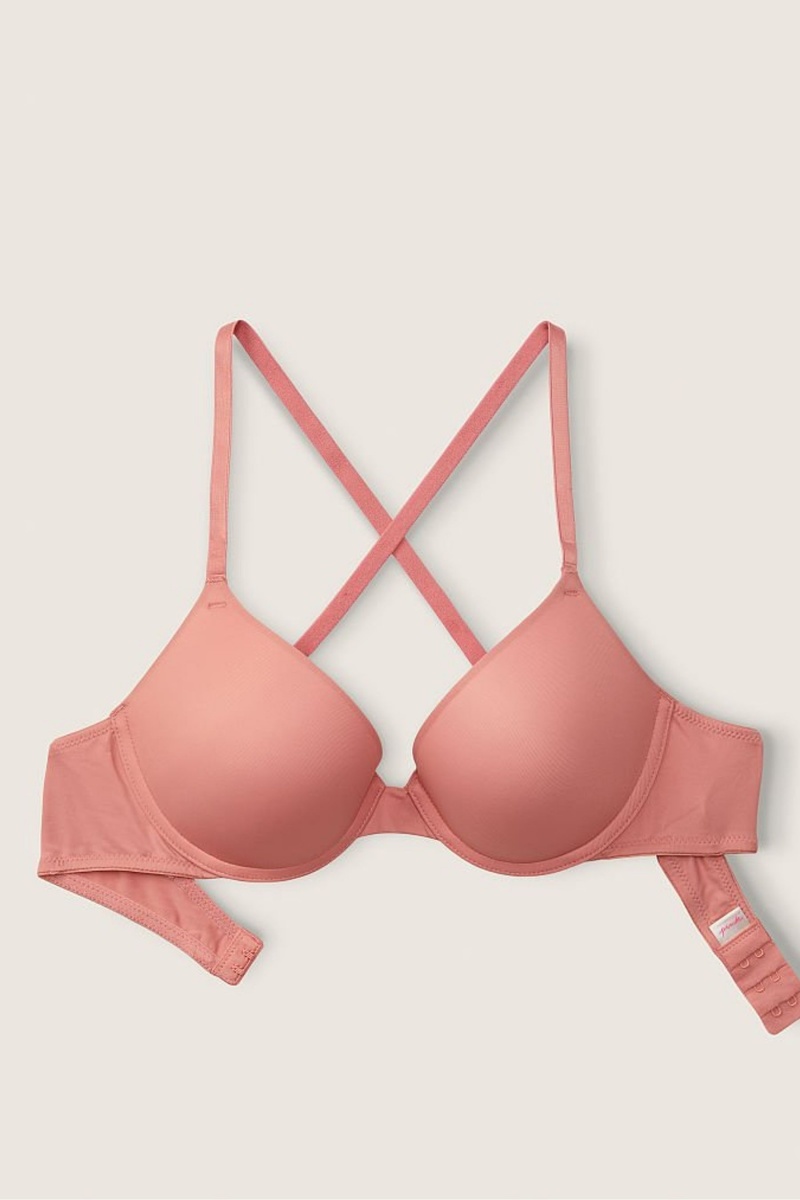 Victoria's Secret Wear Everywhere Smooth Push Up T-Shirt Bra Ruzove Ruzove | HFJAU-4617