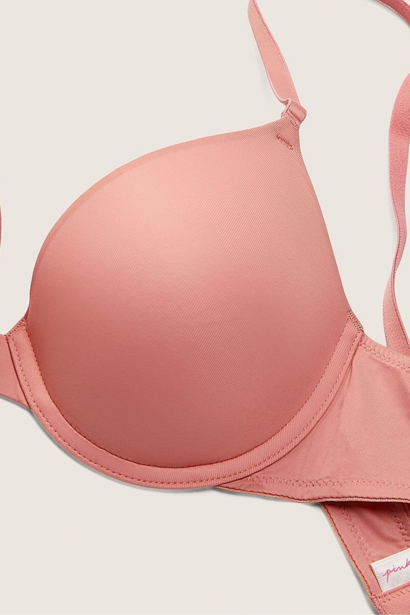 Victoria's Secret Wear Everywhere Smooth Push Up T-Shirt Bra Ruzove Ruzove | HFJAU-4617