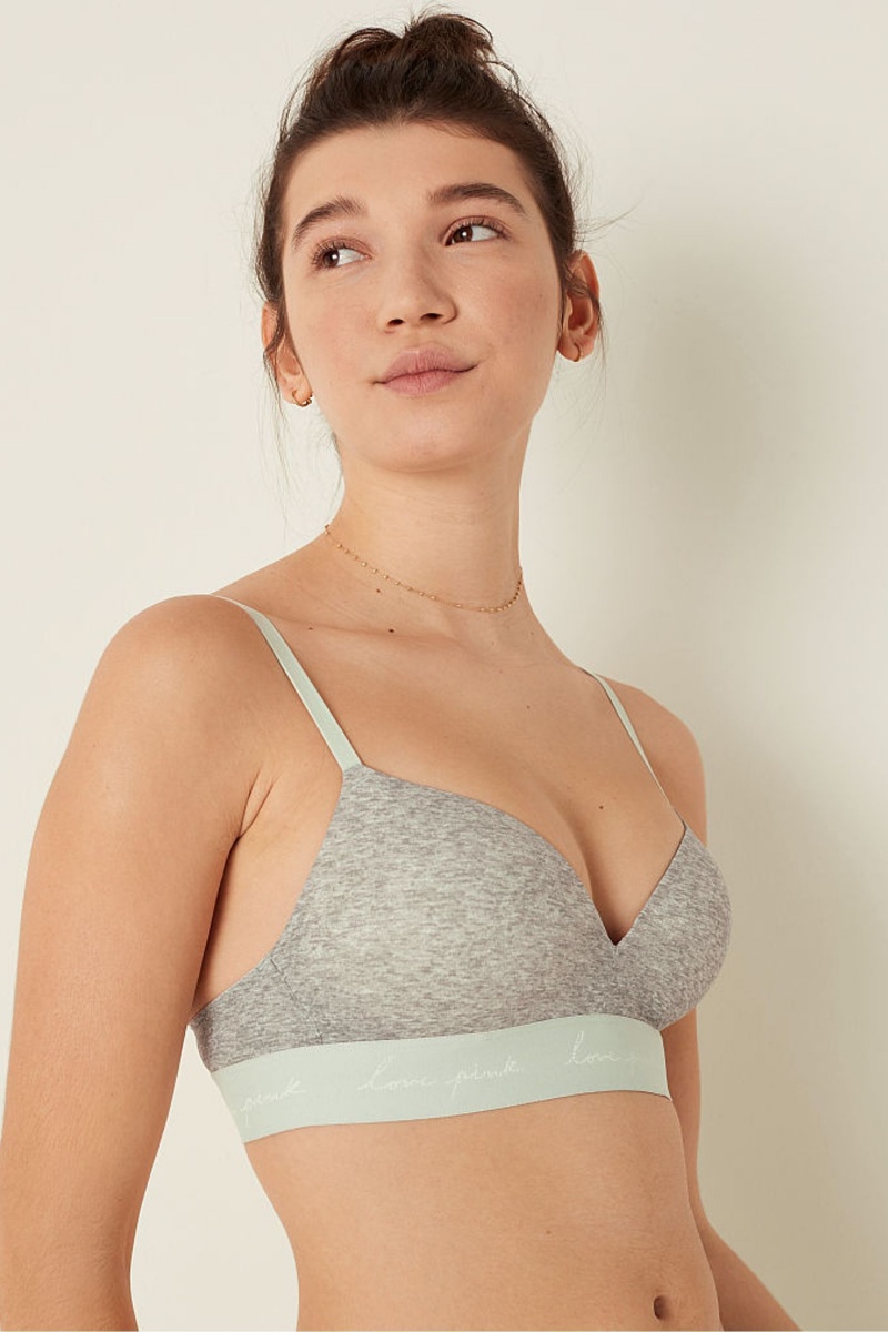 Victoria's Secret Wear Everywhere Smooth Non Wired Push Up T-Shirt Bra Siva | AMSUJ-3602