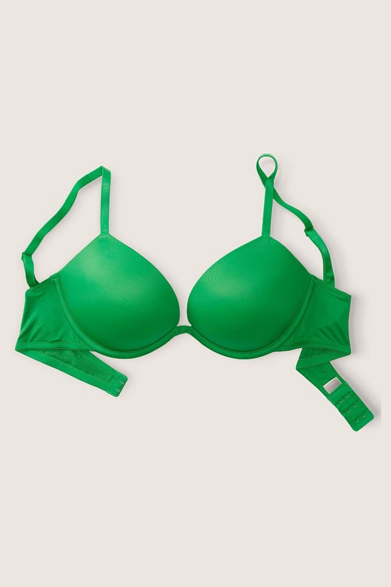 Victoria's Secret Wear Everywhere Smooth Non Wired Push Up T-Shirt Bra Zelene | TQHBM-3259