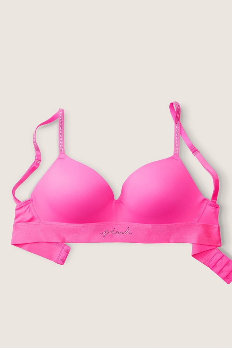 Victoria's Secret Wear Everywhere Smooth Shine Remienkove Non Wired Push Up T-Shirt Bra Ruzove Ruzove | HMPTE-8015