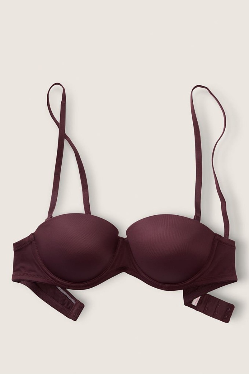 Victoria's Secret Wear Everywhere Smooth Multiway Strapless Push Up Bra Káva Hnede | HWRAC-9481