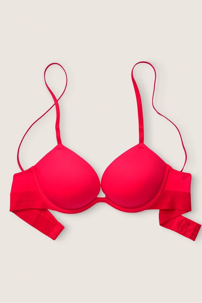 Victoria's Secret Wear Everywhere Smooth Push Up T-Shirt Bra Červené | MYJTQ-6097