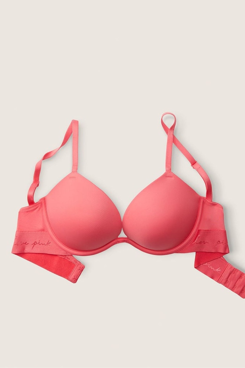 Victoria's Secret Wear Everywhere Smooth Push Up T-Shirt Bra Ruzove | QPKJD-1239