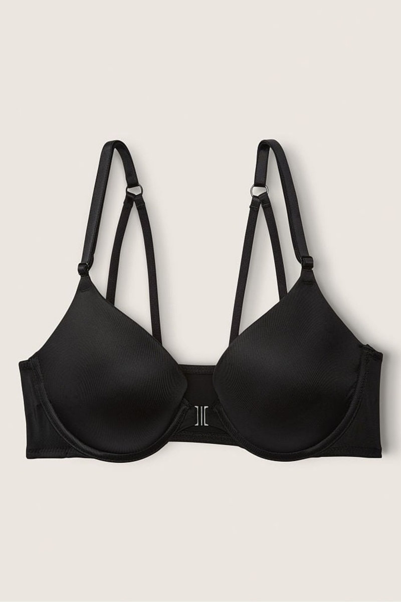 Victoria's Secret Wear Everywhere Wear Everywhere Smooth Push Up T-Shirt Bra Čierne | NWFBV-3824