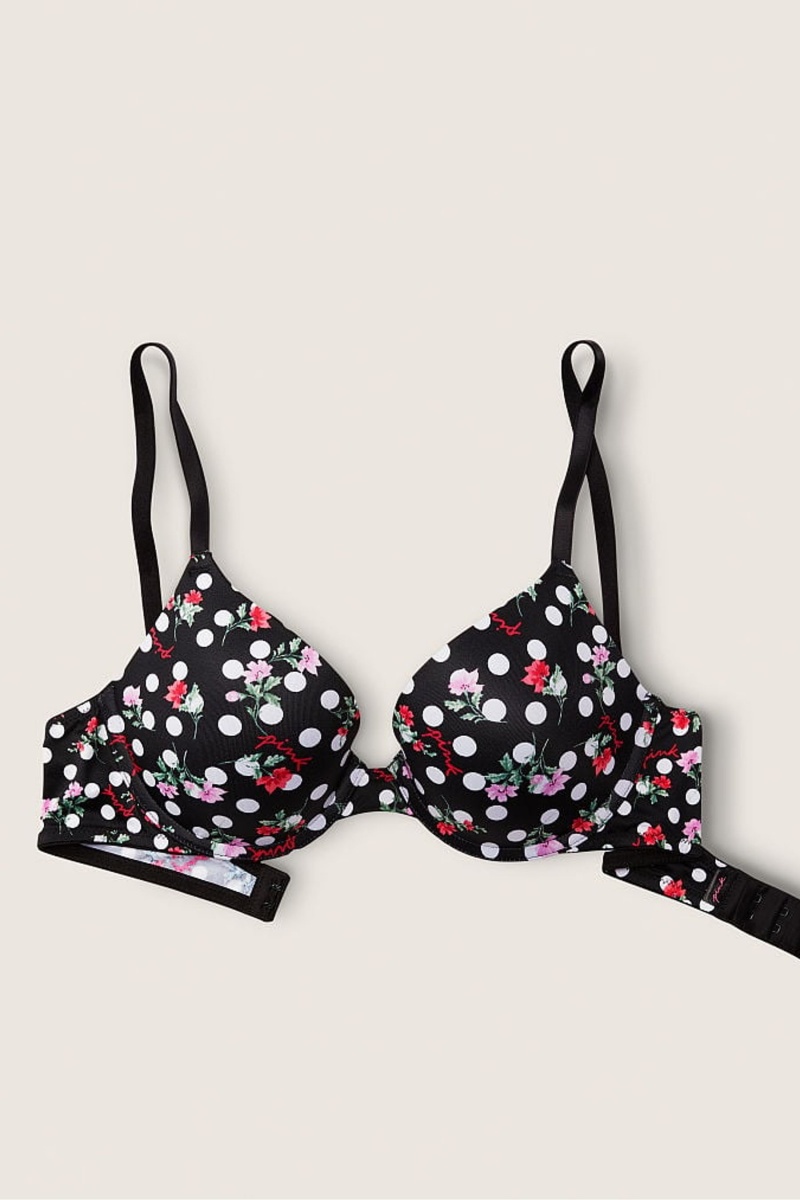 Victoria's Secret Wear Everywhere Wear Everywhere Smooth Push Up T-Shirt Bra Čierne Čierne | EYBDQ-2169