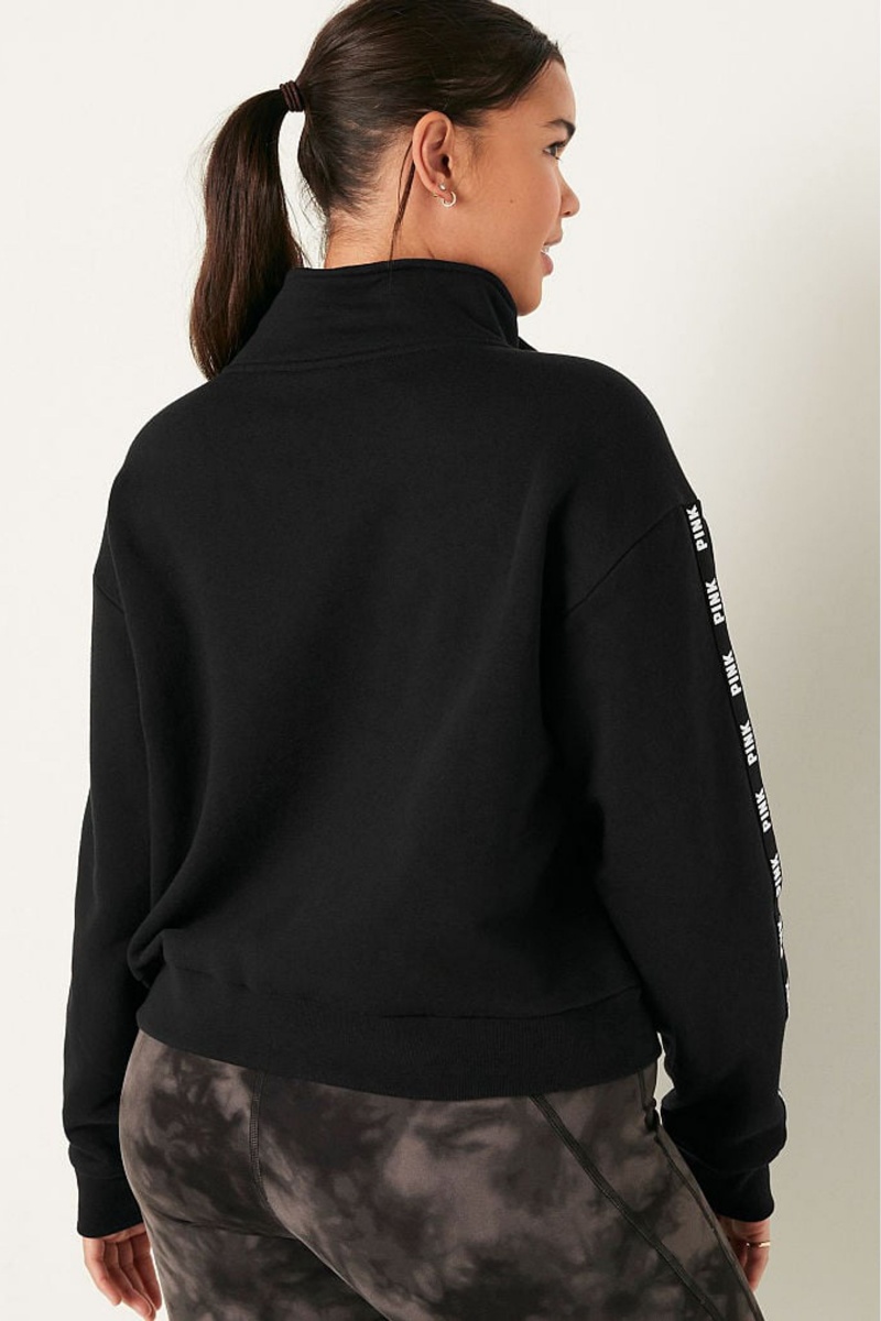 Victoria's Secret Zip Up Long Sleeve Crop Sweatshirt Modre | CBVSP-4185