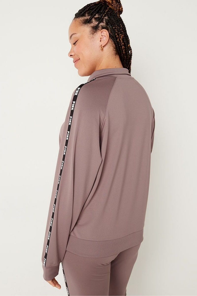 Victoria's Secret Zip Up Long Sleeve Sweatshirt Káva Hnede | SALCF-6432